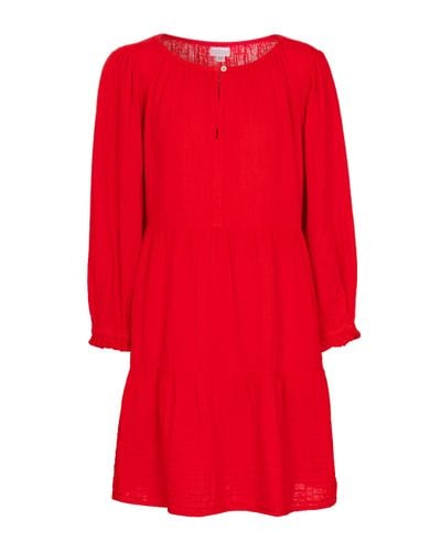 Velvet Mirella Cotton Gauze Minidress - Red