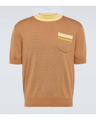 King & Tuckfield T-shirt en laine - Marron