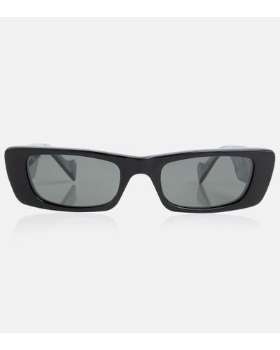 Gucci Schmale Sonnenbrille aus Acetat - Grau