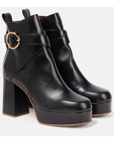 See By Chloé Lyna Ankle Boots Aus Leder - Schwarz