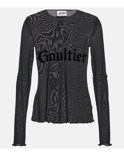 Jean Paul Gaultier Top Tattoo Collection in tulle - Nero