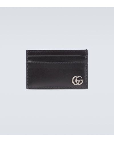 Gucci Porte-cartes GG Marmont en cuir - Noir