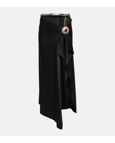 David Koma Crystal-embellished Midi Skirt - Black