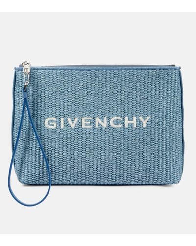 Givenchy Pouch de efecto rafia con logo - Azul