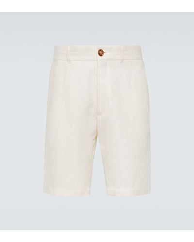Brunello Cucinelli Shorts aus Leinen und Wolle - Weiß