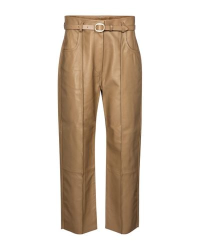 Petar Petrov Pollis B Belted High-rise Leather Trousers - Multicolour