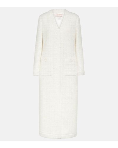 Valentino Manteau en tweed - Blanc