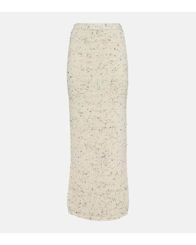 Bottega Veneta Ribbed-knit Wool Maxi Skirt - Natural