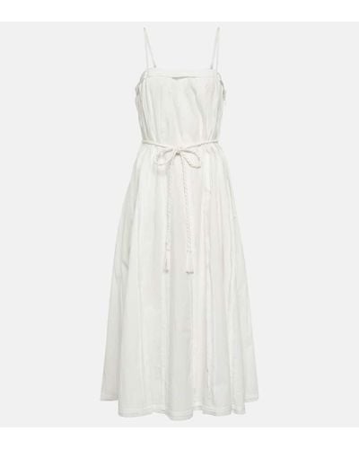 Ulla Johnson Vestido midi Leela en popelin de algodon - Blanco