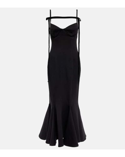 The Attico Beath Jersey Midi Dress - Black