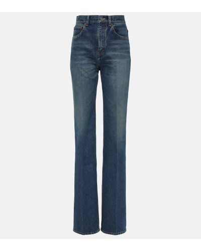 Saint Laurent Jeans anchos Clyde de tiro alto - Azul