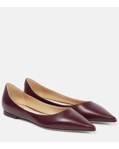 Jimmy Choo Love Leather Ballet Flats - Brown