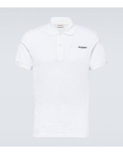 Alexander McQueen Polo en coton a logo - Blanc
