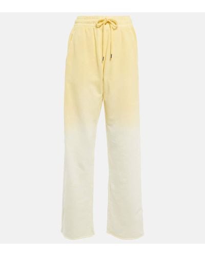 Dries Van Noten Pantalones deportivos de algodon - Amarillo