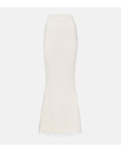 Lisa Yang Sofia Knitted Cashmere Maxi Skirt - White