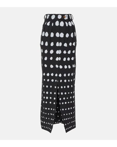 Vivienne Westwood Polka-dot Wool Maxi Skirt - Black