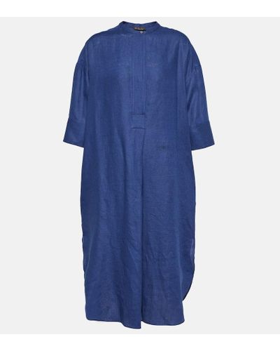 Loro Piana Caftan Lindsie de lino - Azul