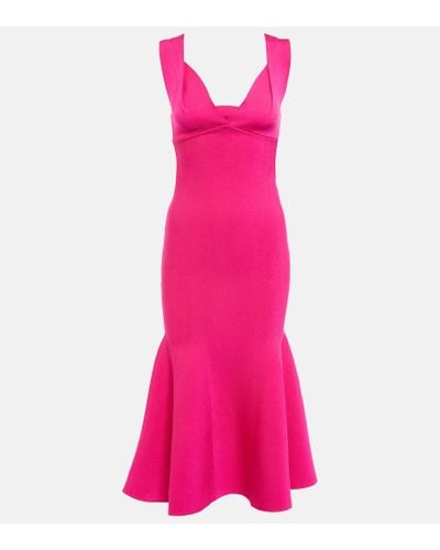 Roland Mouret Asymmetrical Midi Dress - Pink