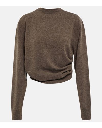 The Row Laris Gathered Cashmere Jumper - Green