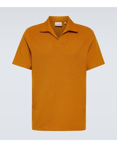FRAME Cotton Jacquard Polo Shirt - Orange