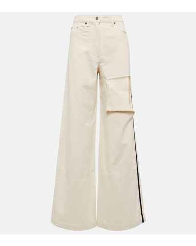 Peter Do Distressed High-rise Wide-leg Jeans - Natural