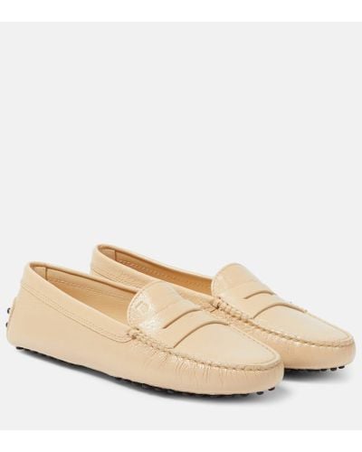 Tod's Gommino Leather Loafers - Natural