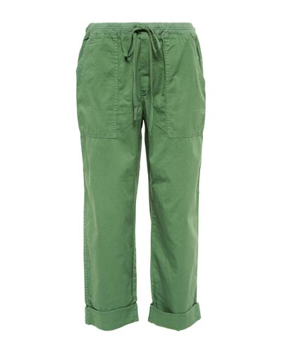 Velvet Misty Cotton Mid-rise Cargo Trousers - Green