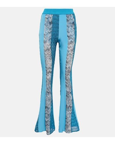 Missoni Pantalones patchwork de punto en zigzag - Azul