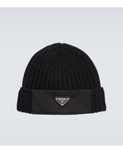 Prada Wool And Re-nylon Gabardine Hat - Black