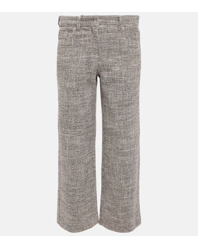 Max Mara Lira Cropped Cotton-blend Trousers - Grey
