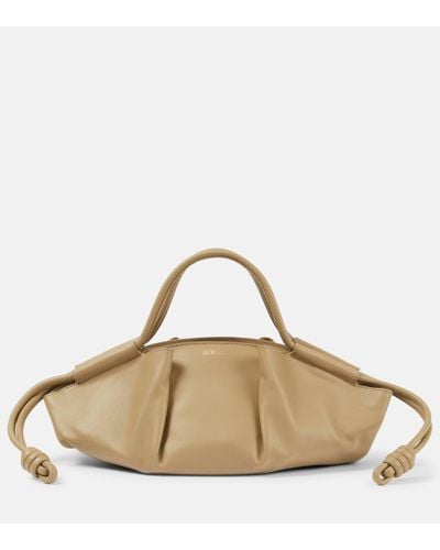 Loewe Paseo Small Leather Shoulder Bag - Natural