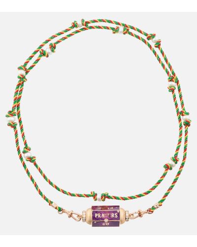Marie Lichtenberg Collar Prayers Box Locket de oro rosa de 18 ct con diamantes y esmalte - Metálico