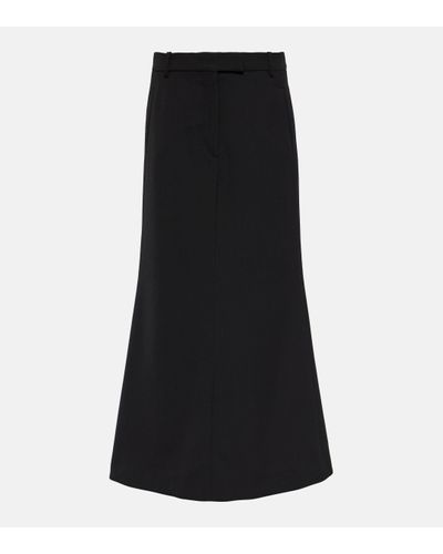 Acne Studios Wool-blend Maxi Skirt - Black