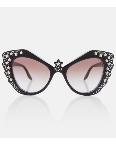 Gucci Verzierte Cat-Eye-Sonnenbrille - Braun