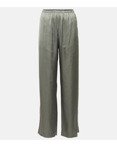 Vince High-rise Wide-leg Trousers - Grey