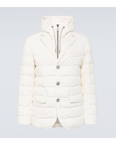 Herno Silk And Cashmere Down Jacket - Natural