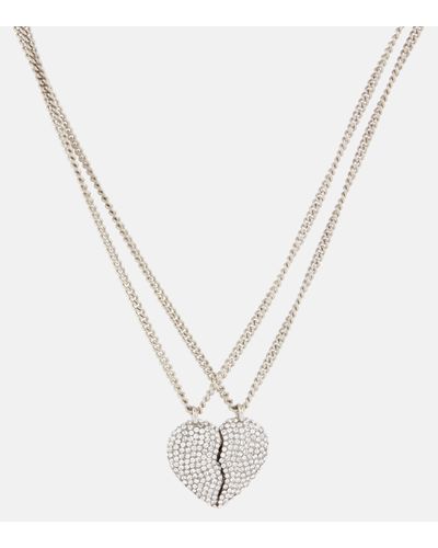 Balenciaga Lovelock Embellished Necklace - Metallic