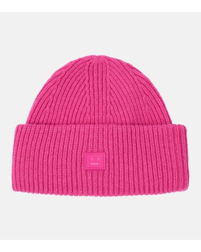 Acne Studios Ribbed-knit Wool Beanie - Pink