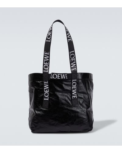 Loewe Messenger Bag Fold Shopper aus Leder - Schwarz