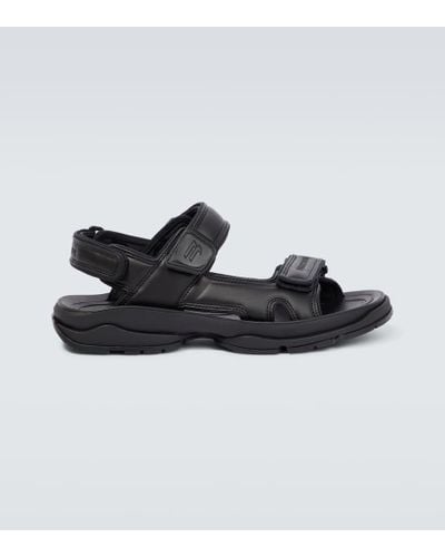 Balenciaga Tourist Chunky Faux-leather Sandals - Black