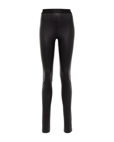 Ann Demeulemeester Elien Mid-rise Leather leggings - Black