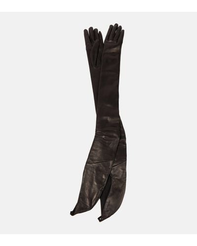 Ann Demeulemeester Lucia Long Leather Gloves - Black
