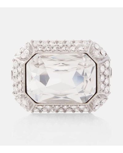 Saint Laurent Crystal-embellished Ring - Metallic