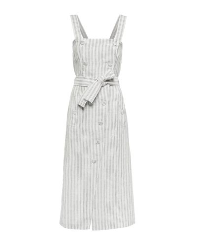 Altuzarra Audrey Striped Linen Midi Dress - White