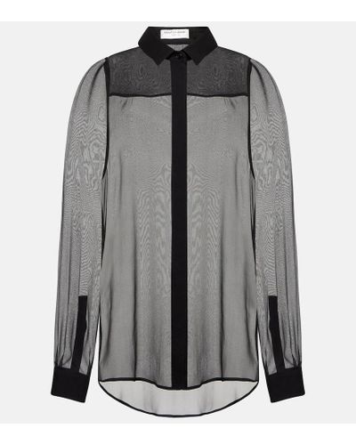 Saint Laurent Sheer Silk Shirt - Gray