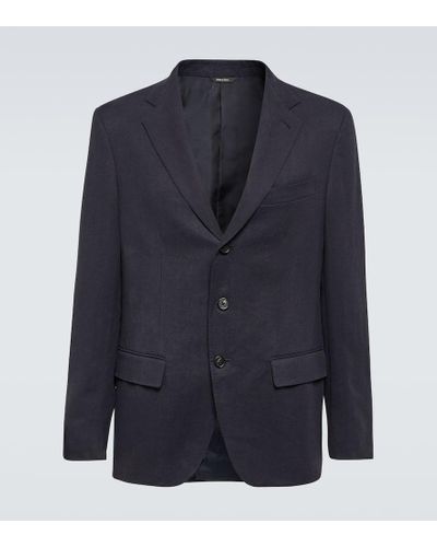 Loro Piana Torino Linen Blazer - Blue