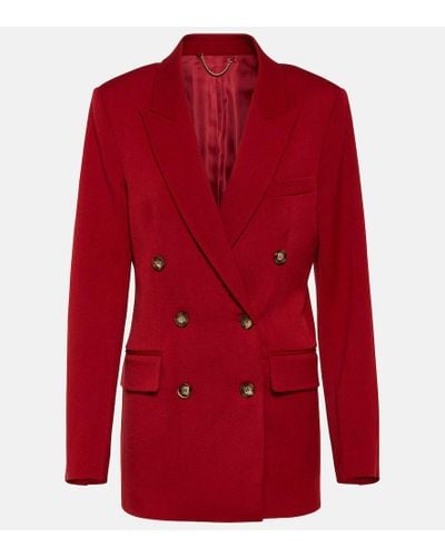 Victoria Beckham Double-breasted Wool-blend Blazer - Red