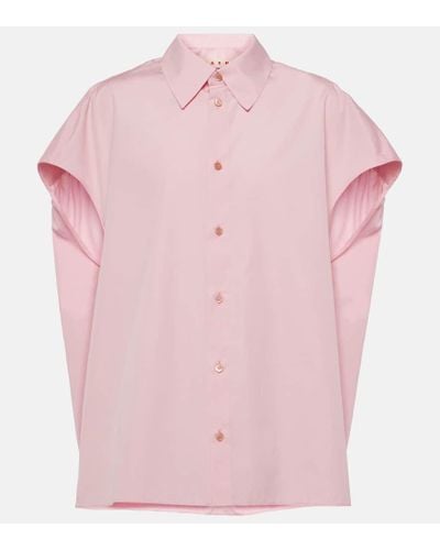 Marni Camisa de popelin de algodon - Rosa