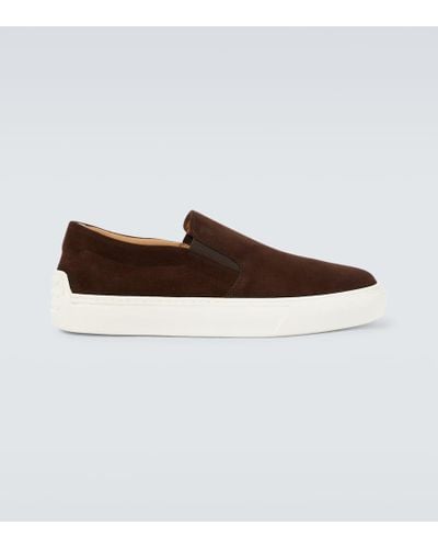 Tod's Cassetta Casual Suede Slip-on Sneakers - Brown