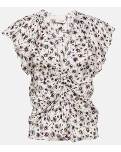 Isabel Marant Top Lonea con stampa - Bianco